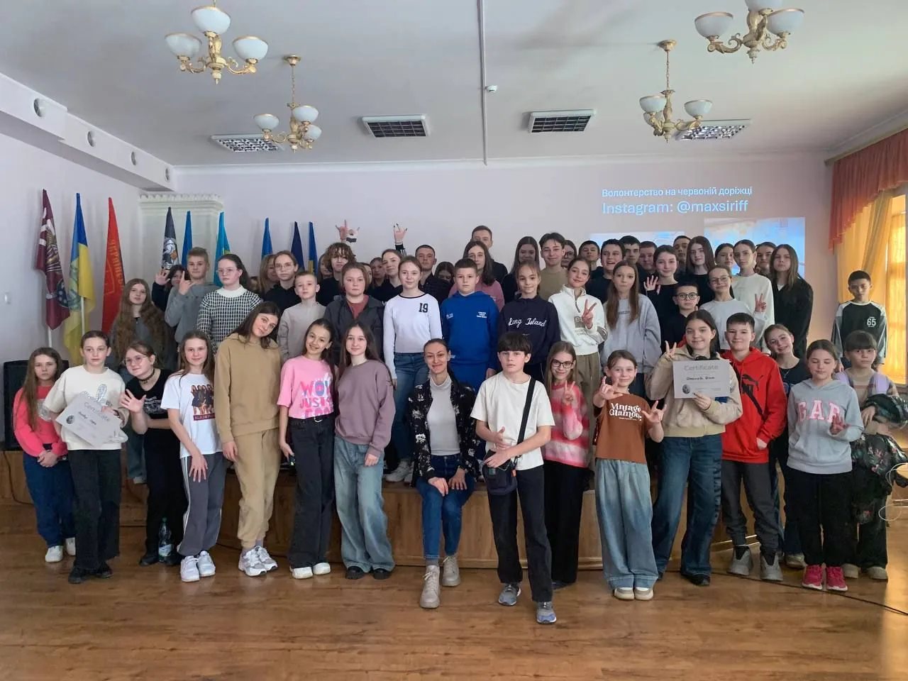 Students after a Cinema in Schools screening